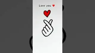 Draw m to finger heart ❤️ easy drawing idea step by step for kids #kids #stepbystep #love