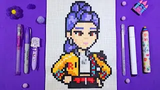 Dibuja a RUMI PIXEL ART / Las guerreras K-pop / K-pop Demon Hunter / Tutorial f&aacute;cil paso a paso
