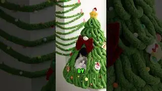 DIY Christmas Tree Cat Litter｜Creating a Warm Christmas Gift for Cats#animals #pets #cat #christmas