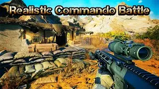 Realistic commando battle in the village