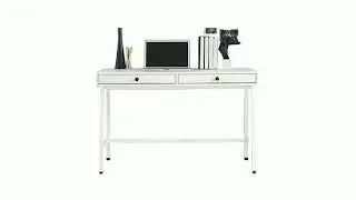 모던 심플 서랍형 스틸 데스크 1200mm 화이트 데스크