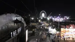 Sky Ride Attraction Nighttime Complete One Way at O.C. Fair California