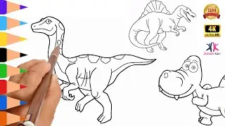 Dinosaur Drawing and coloring Dinosau #comedy #cooking #drawing #dinosaur  [KK Drawing Kids] #art