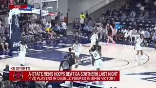 Ryan Pannone on the mic after Arkansas State beat Georgia Southern