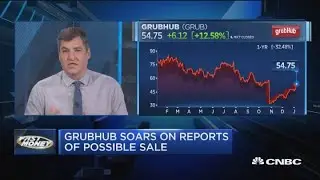 GrubHub shares surged after WSJ reports the company could be exploring a sale