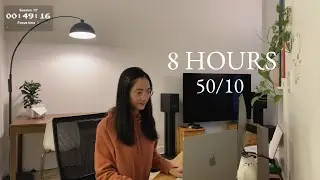 8hr Study With Me Live | pomodoro timer 50/10 🍅
