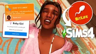 Giving birth ALONE in the foyer while mom was stuck outside... | Playing Bitlife in The Sims 4 #30