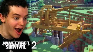 I Built This CRAZY Crane MINE ENTRANCE In Survival Minecraft!