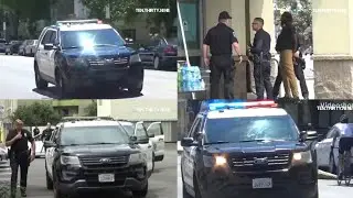 LAPD OLYMPIC UNIT RESPONDING CODE 3 | SECURITY GUARD HAS MAN AT G*N POINT