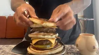 Pancake Bologna Pickle Egg & Cheese Burger | Strange Combo That Tastes AMAZING! 🤯🍔🥞