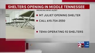 More warming shelters opening across Middle TN