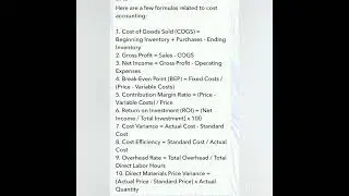 important mcqs related cost accounting # important formula# b.com.# cost accounting