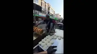 Raw Livestream | Street Vendor Frying Flatbreads | Real-Time Cooking Action