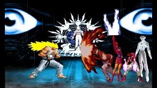 MUGEN KOF Super Saiyan Ryu (???) Vs. Super Orochi Boss Team