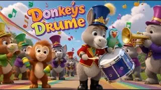 Donkey&rsquo;s Drum Parade | Fun Animal Music March for Kids | Learning Beat & Rhythm Song
