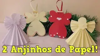 Como Fazer Anjinho de Papel para Natal - 🎅  Atividade de Artes - 🎄 2 Anjinhos de Natal