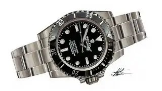 Drawing a Realistic Watch - Rolex Submariner - Time Lapse