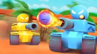 Tank Battle With Bots Stickman Party MiniGames #stickmanparty #mobilegaming 