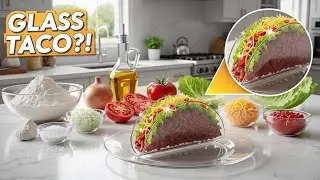 Making yummy tacos using glass ingredients / Satisfying ASMR / Sleep ai ASMR