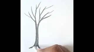 How to draw a dried tree step by step 🌳#art #shorts #artwork #artist #221