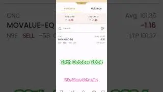 29th October 2024 Trades#etf #profit #itc #movalue ##evindia