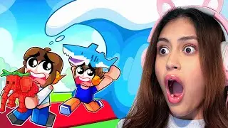 ESCAPEI DO TSUNAMI E ROUBEI OS BRAINROT NO ROBLOX!