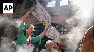 Protesters march ahead of New York Climate Week to 'Make Billionaires Pay'
