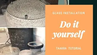 GLASS INSTALLATION DIY RECYCLED TIRE ROPE TABLE  .
