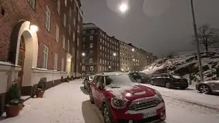 WARNING!!! BIG NEW YEAR BLAST SOUND at the beginning. Helsinki Winter Walk &mdash; Heavy Snow in T&ouml;&ouml;l&ouml;