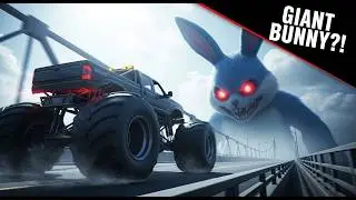Monster Truck vs GIANT Bunny 😱 (Bridge Chaos!)