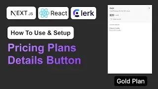 How To Add & Use The Plan Details Button With Clerk In React 19 & NextJS 16