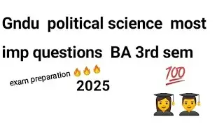 GNDU BA 3rd Semester Political Science | Most Important Questions 2025 | Learning Lab for Study 