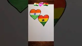 🇮🇳💞🇬🇭 #art #flagpainting #drawing #indianflag #independenceday #independencedaydrawing #flag