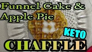 Funnel Cake and Apple Pie Chaffle with Drizzle | Base chaffle mix, make 3 diff chaffles!