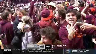 Virginia Tech COURT STORM after UPSETTING #6 Virginia | NCAA Basketball Highlights