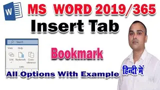 How to Add Bookmarks in Microsoft Word | Insert Tab Bookmark Option | MS Word 365 Tutorial |