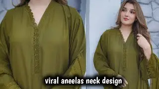 Viral Chinese overlap neck design with lace and pintex / neck design cutting and stitching