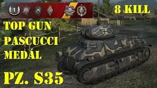 WoT Pz. S35, Top Gun, Pascucci med&aacute;l, 8 kill