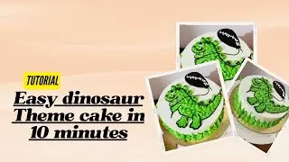 Easy dinosaur theme cake in 10 minutes