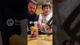 me and dad vs a chicken nugget