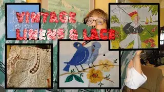 Vintage Haul #287: Linens and Lots of Crochet Lace! Embroidery, Cross Stitch, Ikat to Resell on Etsy