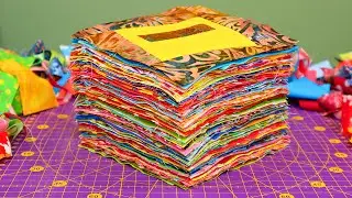 Я сшила лоскутное одеяло, используя остатки ткани из своей кучи обрезков.