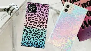 Square Leopard case For iPhone 12 11 Pro Max XR X XS 7 8 Plus | PU Leather Cover