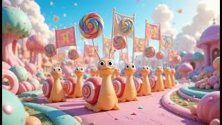Snail Parade in Candyland Rhyme Song | Fun Snail Nursery Rhyme for Kids