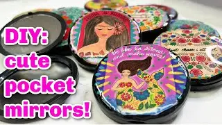 UV resin + Sharpie acrylic markers = Cool compact mirrors! || Resin crafts
