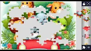 Animal Adventure Ride 🚗🦁🐘🐯🐱🦒//#cartoon #animals #kids #jigsawpuzzle @puzzlemaster1034 