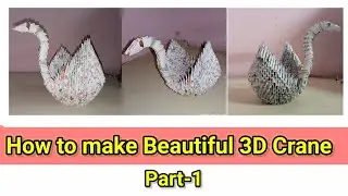 How to make 3D crane with paper origami |Part-1|craftarts