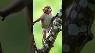 Funny Monkey Climbing Tree 😂🐵 | Smart Monkey&rsquo;s Adventure!