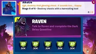 Destroy chests with a harvesting tool - Stage 5 of 5 - RAVEN
