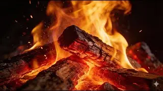 4K Fireplace Ambience Crackling Fire Sounds for Sleep Study Relax Calm Winter Night